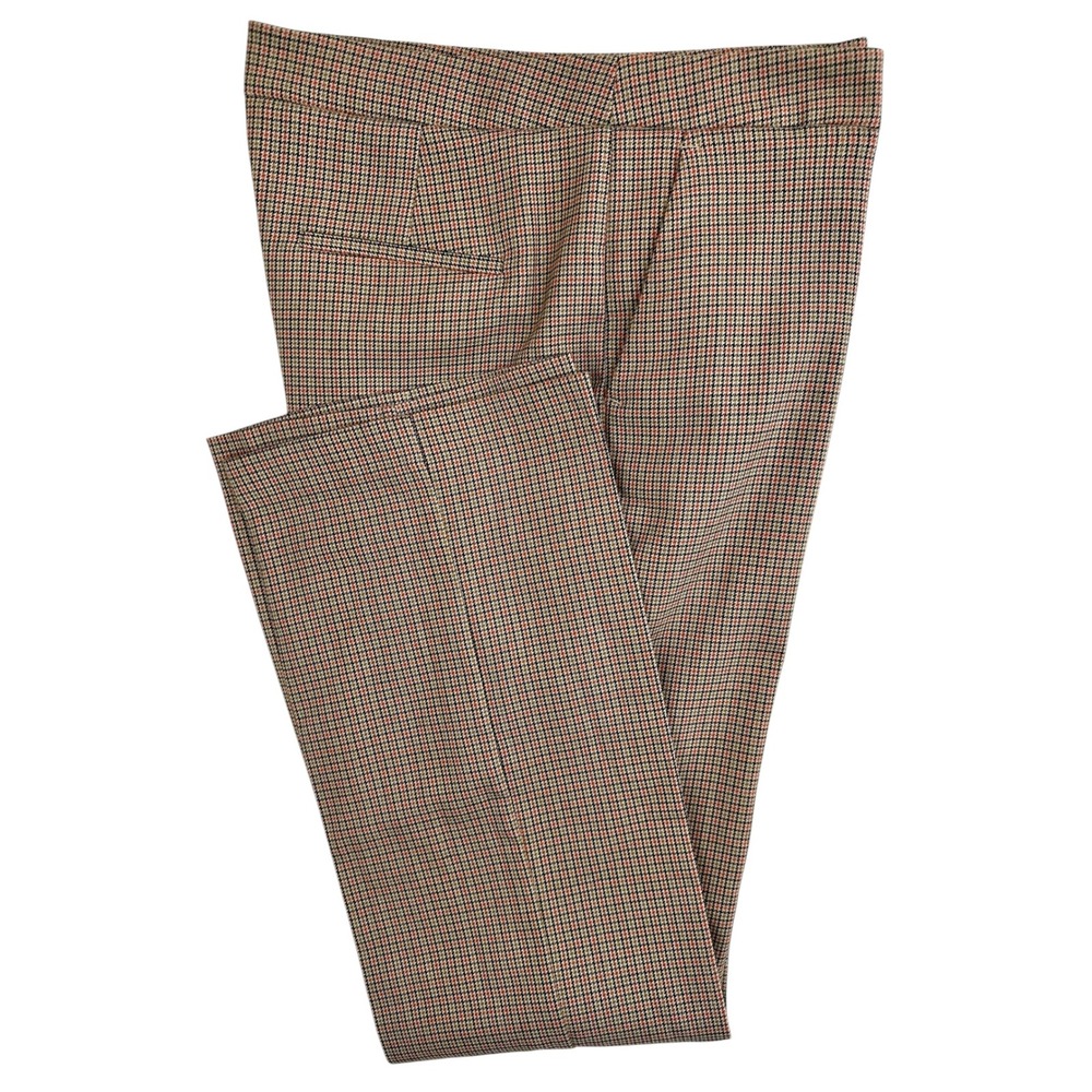 Vince Camuto Houndstooth Straight Leg Dress Pants Tan Orange Women Size 12